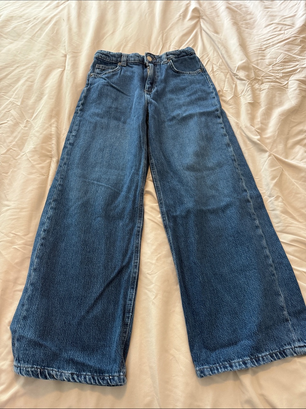 Zara Junior Baggy Wide Leg Jeans Dark Wash Size 13/14 Yrs (Fits Women XXS 00)
